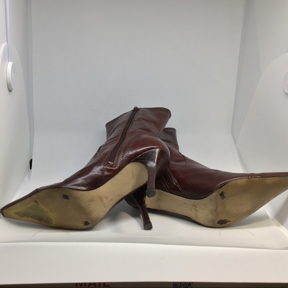 Nine West Red Brown Lanthero Leather Short Boot 🚫 - Picture 6 of 6